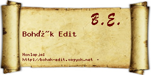 Bohák Edit névjegykártya